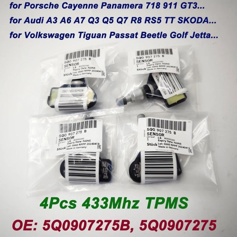 TPMS 5q De Alta Qualidade0907275b ForAudi Skoda A3 A7 Porsche 911 Cayenne VW Tiguan Passat Golf 433Mhz Sensor De Pressão