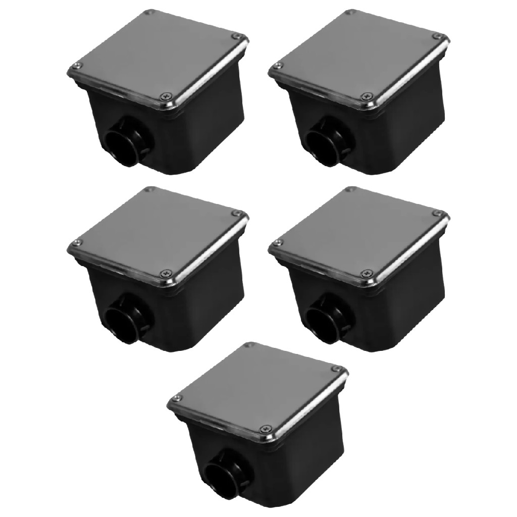 5 Caixa Passagem Para Piscina Tampa Inox Com Prolongador