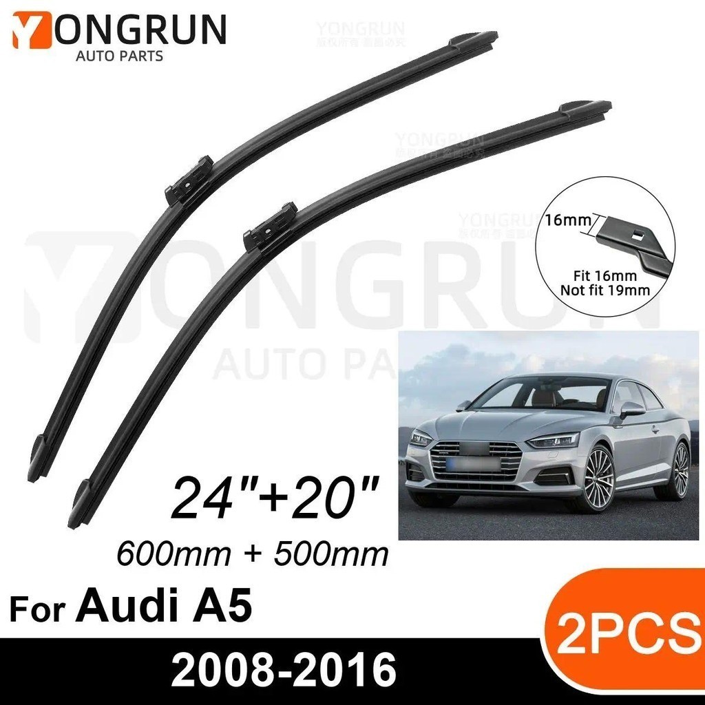 Limpadores De Para-Brisa Dianteiro De Carro , Audi A5 2008-2016 , Lâmina De Limpador De Borracha 24 " + 20 " , Acessório