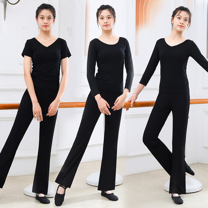 Roupas de prática para adultos Calças de dança Calças femininas com micro-flap Calças retas soltas para teste de arte de