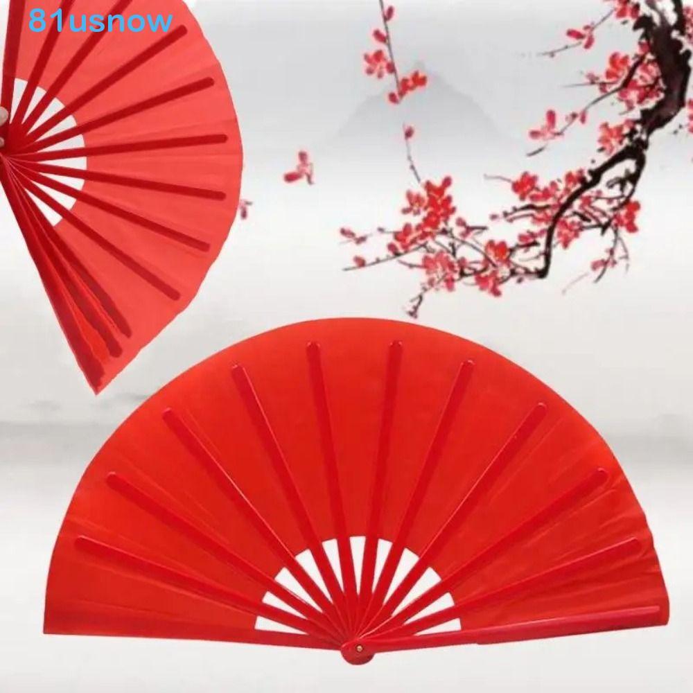 USNOW1 Ventilador Kung Fu , Clássico De Osso De Plástico De 8 Espaços , Adereço Fotográfico Durável DIY Portátil Tai Chi