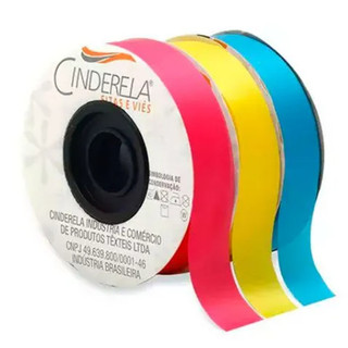 Fita Tafetá 15mm 50 metros Face Lisa Premium Decorativa Cinderela Laços Fita para Laços
