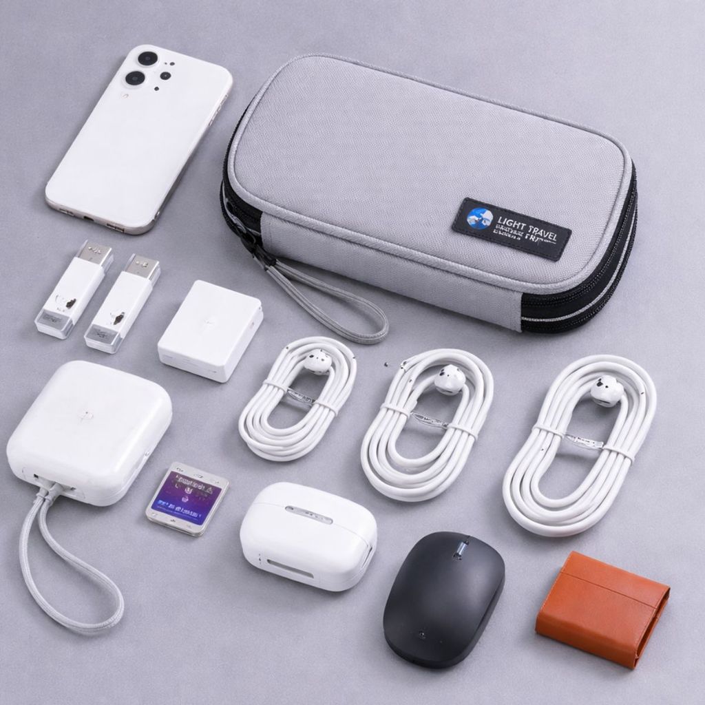 Necessaire Organizador de Cabos e Carregadores Portátil Viagem Case Organizadora para acessórios