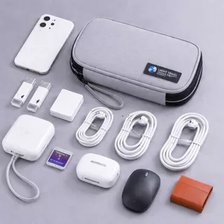 Necessaire Organizador de Cabos e Carregadores Portátil Viagem Case Organizadora para acessórios