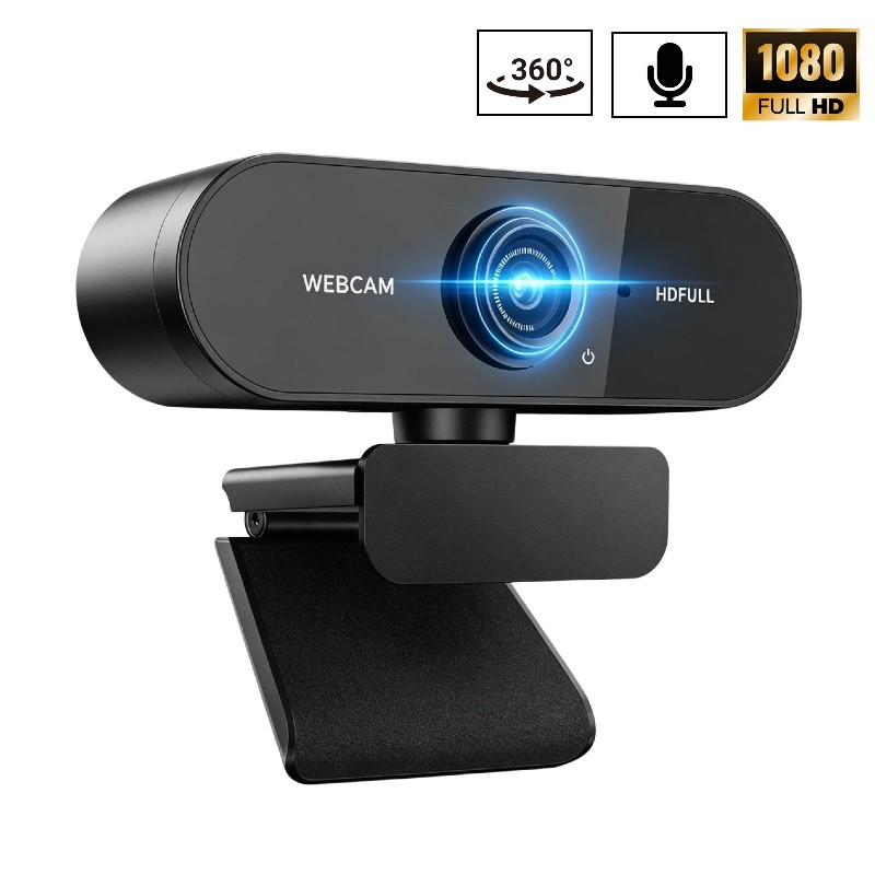 Câmera Web 1080p Full HD c/ Microfone para Notebook e PC, para Lives, Reuniões e Aulas