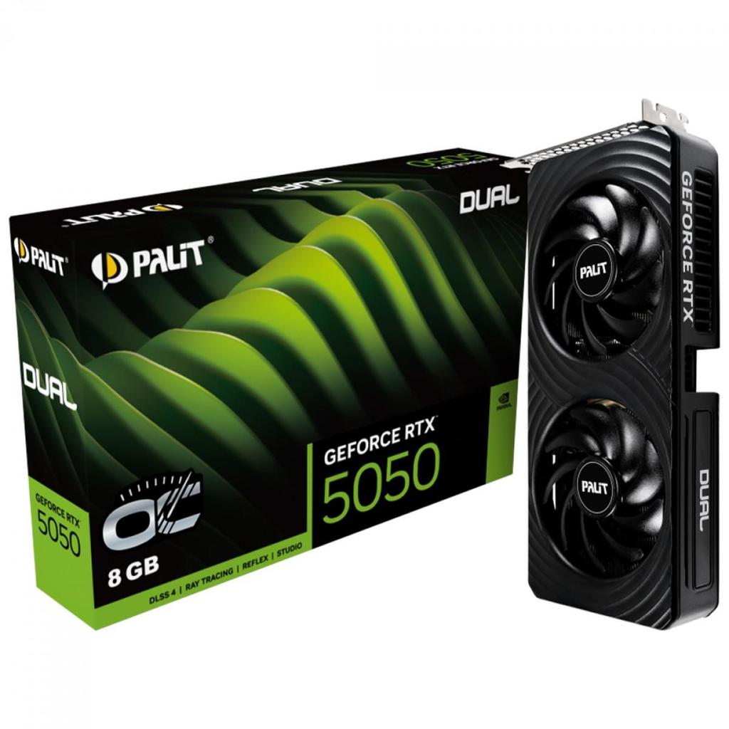 Placa de Vídeo Palit NVIDIA GeForce RTX 5050 Dual OC, 8GB, GDDR6, DLSS, Ray Tracing