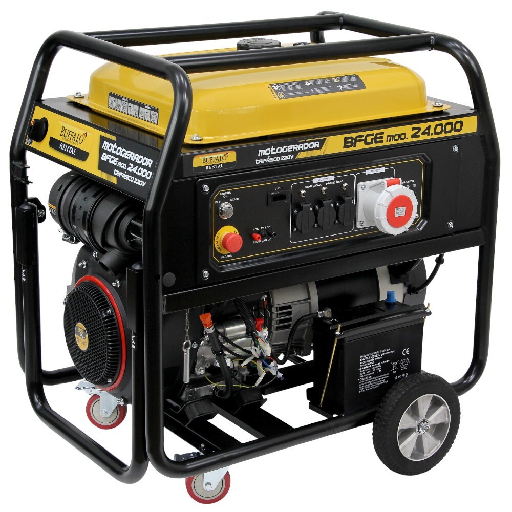Gerador de energia 24 Kva a gasolina partida elétrica trifásico BFGE 24.000 Rental - Buffalo