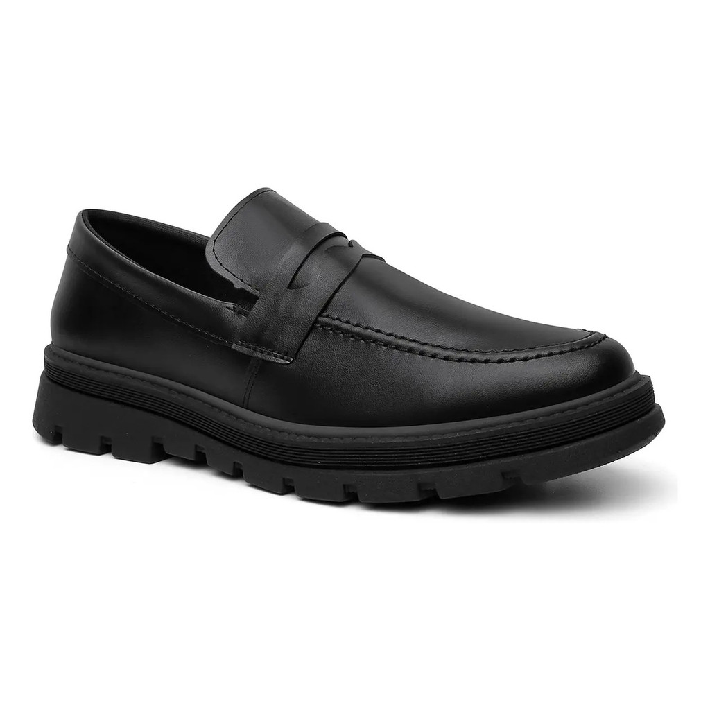 Slip On Masculino Mocassim Sola Tratorada Sapato Social Confortável Dia a Dia Esporte Fino Loafer
