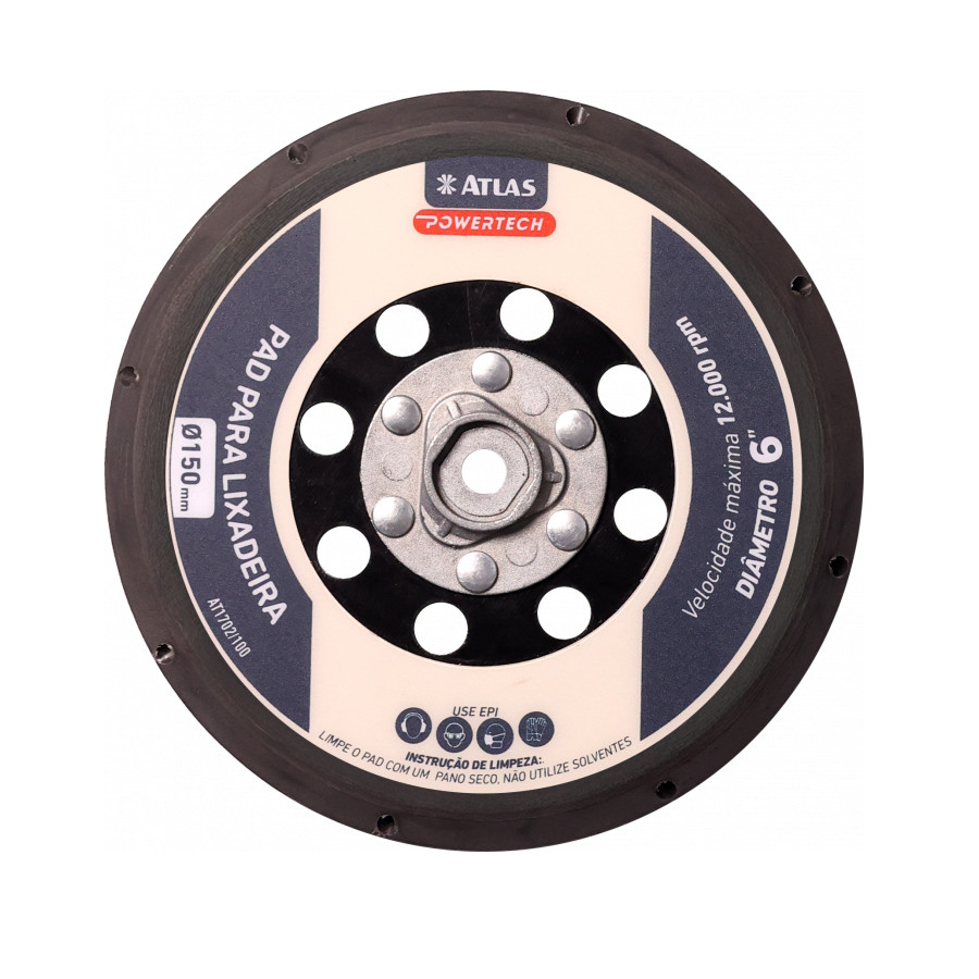 Pad para Lixadeira 150mm Powertech Atlas 6 Polegadas