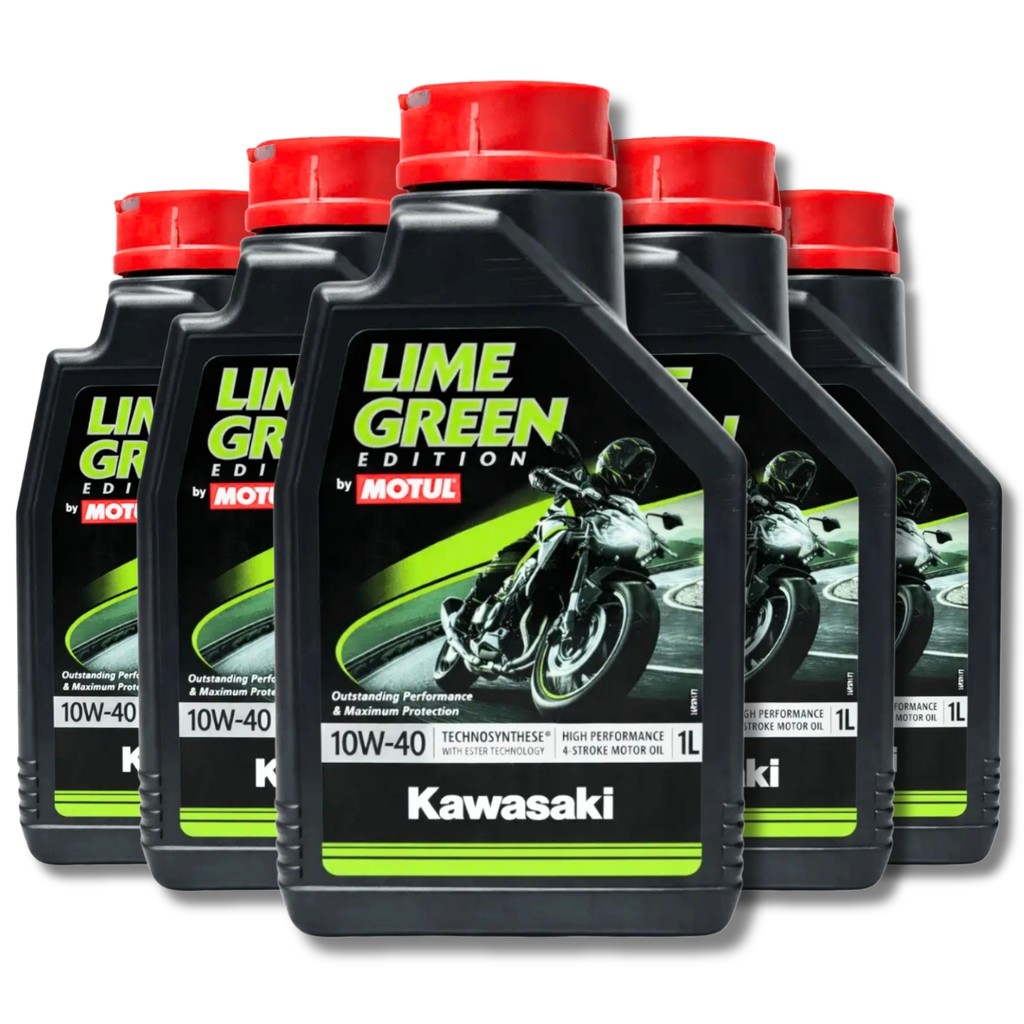 Kit 5L Oleo Lubrificante para Motor Motul Kawasaki Lime Green 10W40 Moto Ninja ZX-6R Z H2 Ninja H2 Ninja ZX-14 ZX-14R