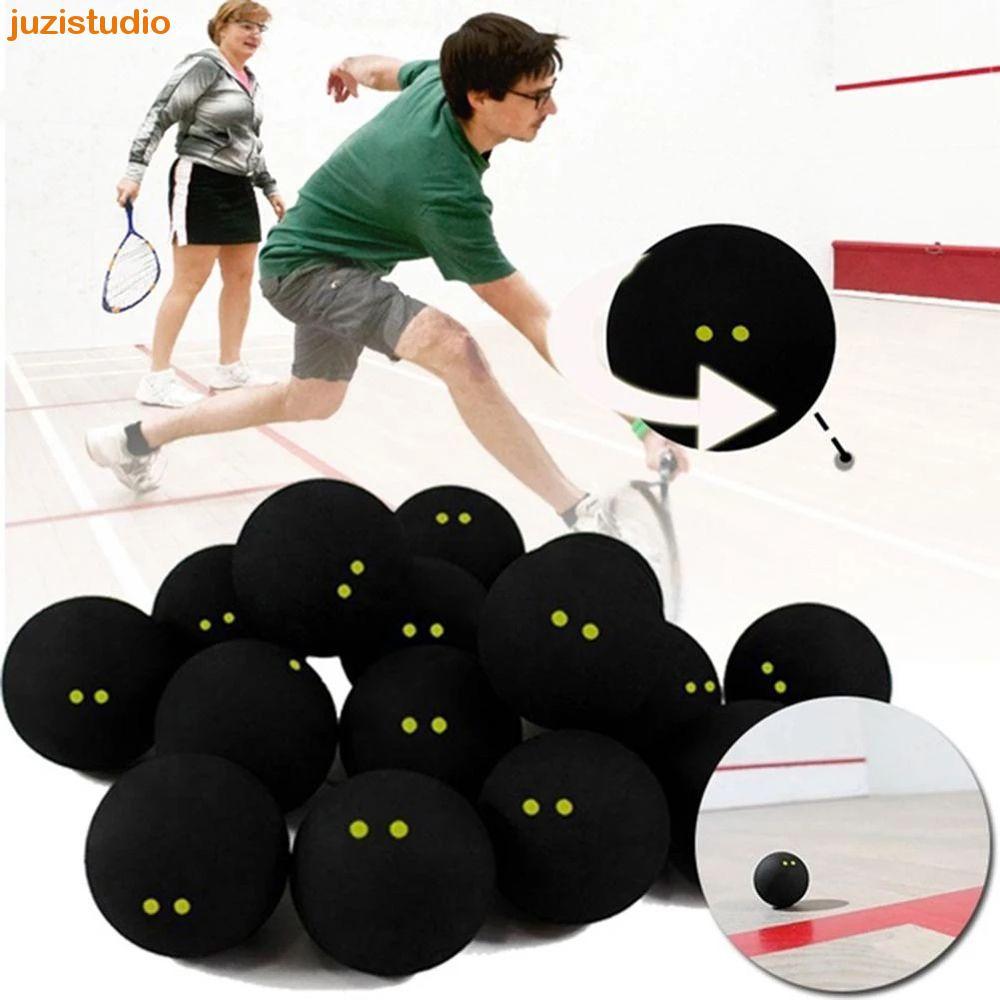 JUZISTUDIO Raquetes De Squash Com Dois Pontos Amarelos Raquete Preta Competição Esportiva Bola De Baixa Velocidade
