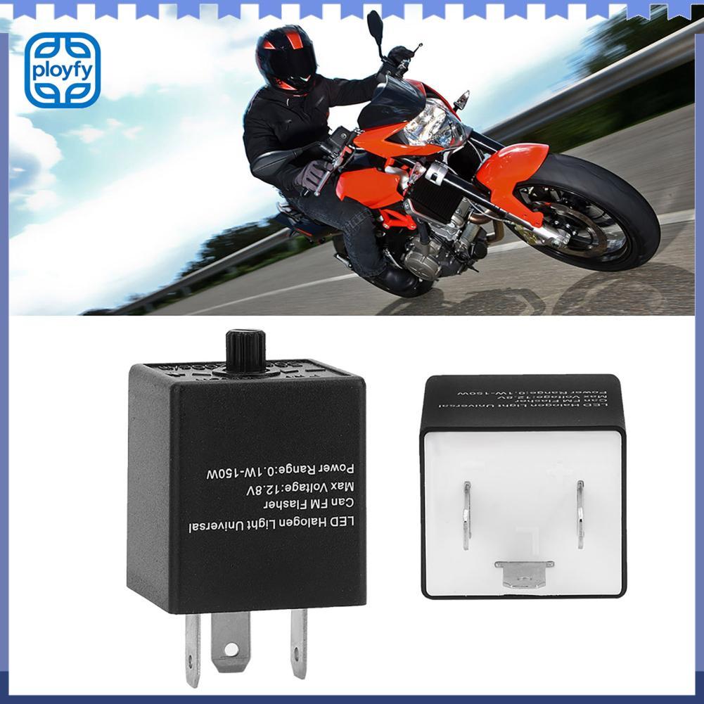Ployfy 12V 3 PINOS Ajustável LED Flasher Relé para motocicleta automotiva Turn Light Blinker 0 150W ABS Plástico