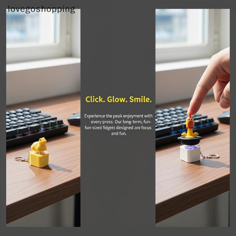 [lovego] Alívio Do Estresse Portátil Com Teclado Chien Frog Fidget Toys Botão De Dedo Clier Chaveiro BR