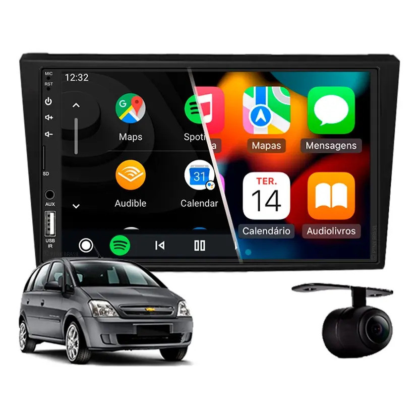 Central Multimídia Carplay Chevrolet Meriva 2003 À 2012