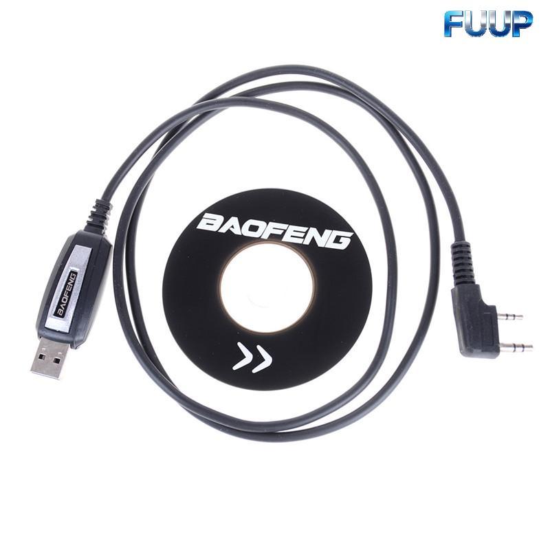 FUUP 1 Conjunto De Cabo De Programação USB 2 Pinos Com CD De Software Para Rádios Baofeng UV-5R BF-888S Quente
