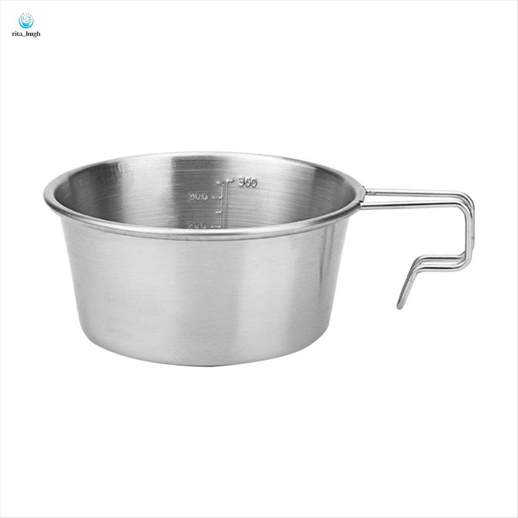 Tigela De Piquenique Acampamento Com Alça Talheres Panelas Ao Ar Livre Cozinha Prata 360ml