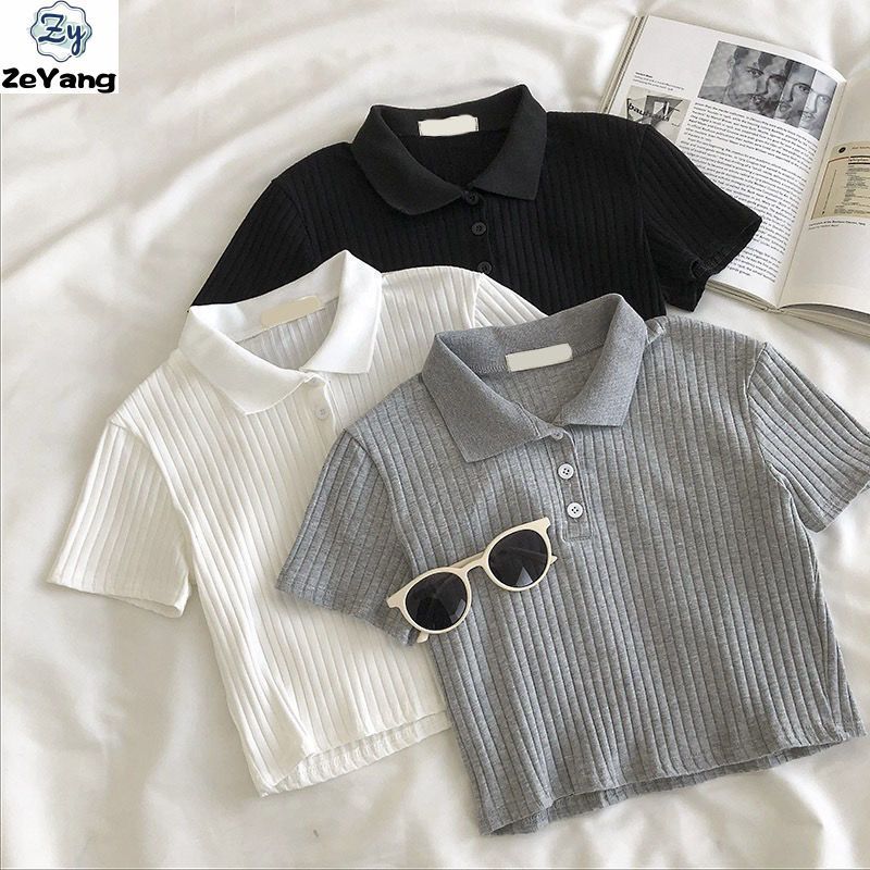 [ZY] 70-140 Camisa POLO Casual infantil em estoque pronto Pit Strip Camiseta de manga curta para bebê Camiseta curta ele