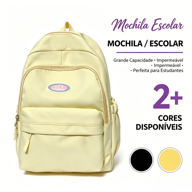Mochila escolar de grande capacidade, mochila para estudantes, bolsa feminina à prova d'água