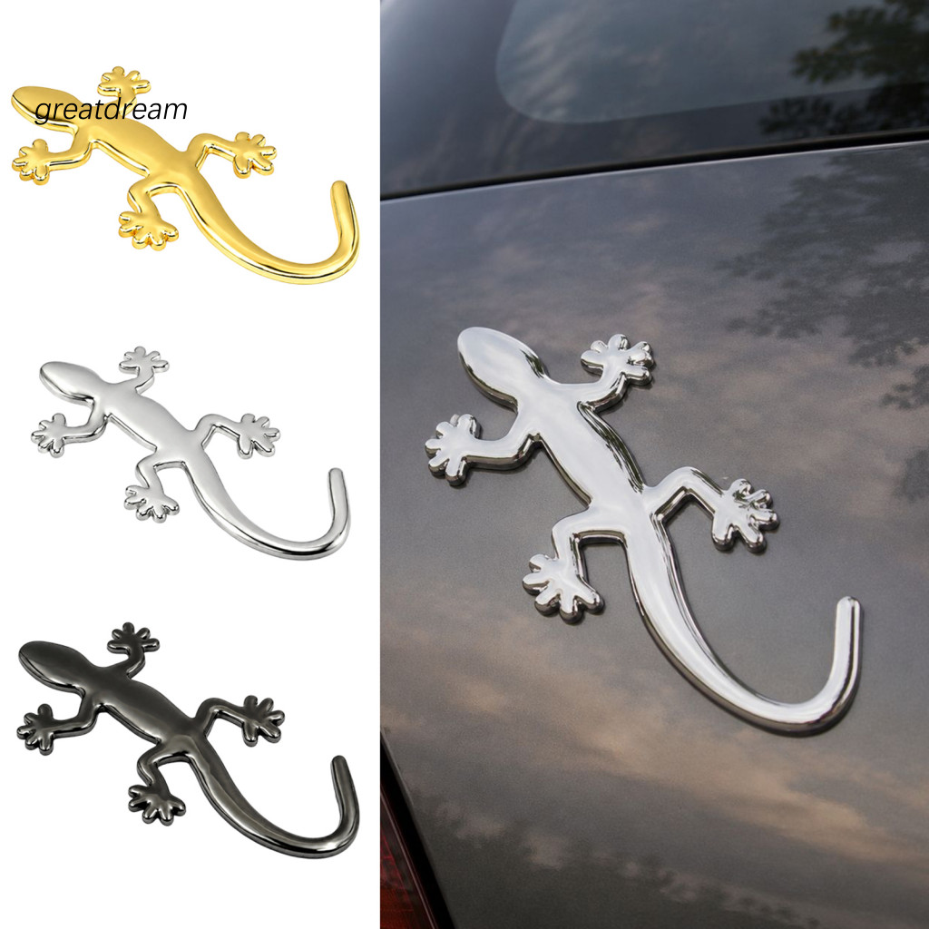 Gecko Car Sticker Motorcycle 2pcs 3d Lizard Metal Stickers Strong Adhesive Auto Body Decals for Cars Motorcycles Scooter