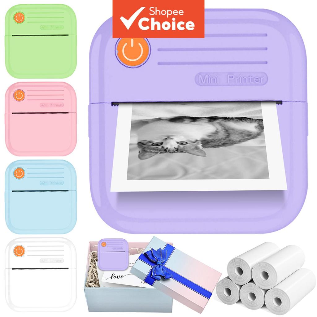 Mini Impressora Compacta Bluetooth Para Etiquetas De Fotos , Papel Térmico , Escolha De Presente , Papelaria Multicolori