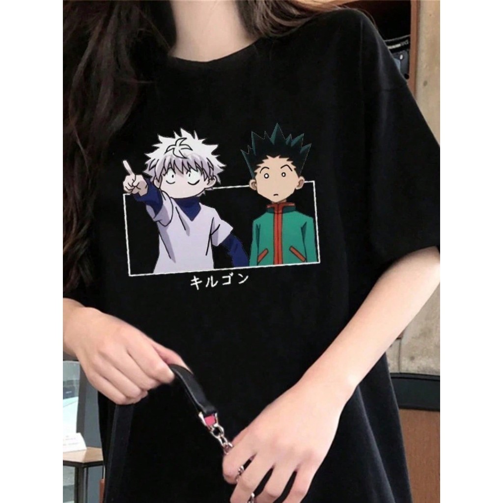 Camiseta estampada premium em puro algodão Camiseta Anime Hunter Unissex 100% Algodão Streetwear Lançamento Envio Varias