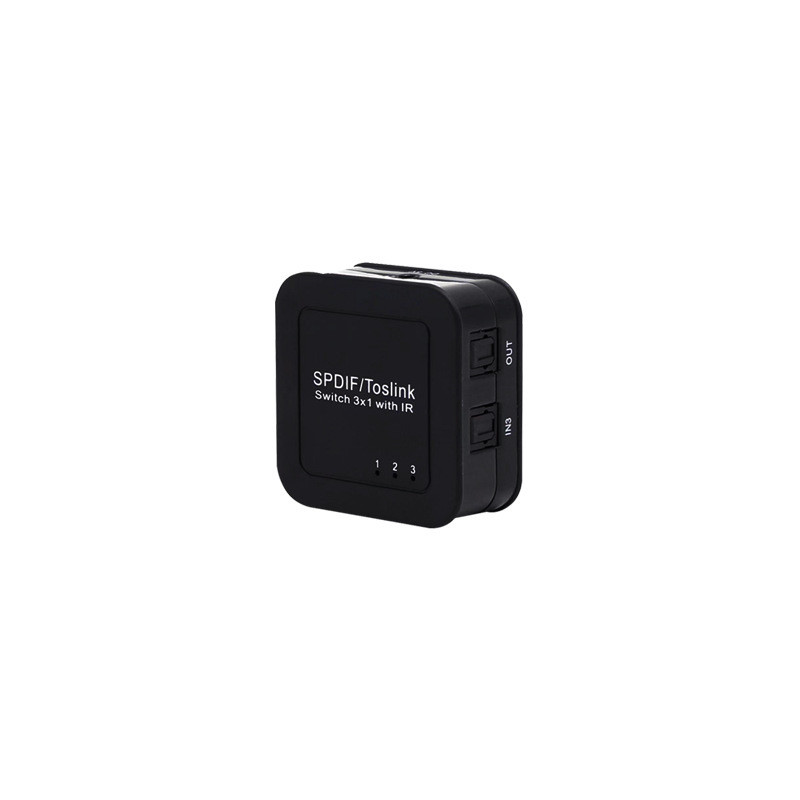 Comutador de fibra óptica de áudio, comutador de áudio Digital de fibra óptica três em um para fora, switcher de áudio S