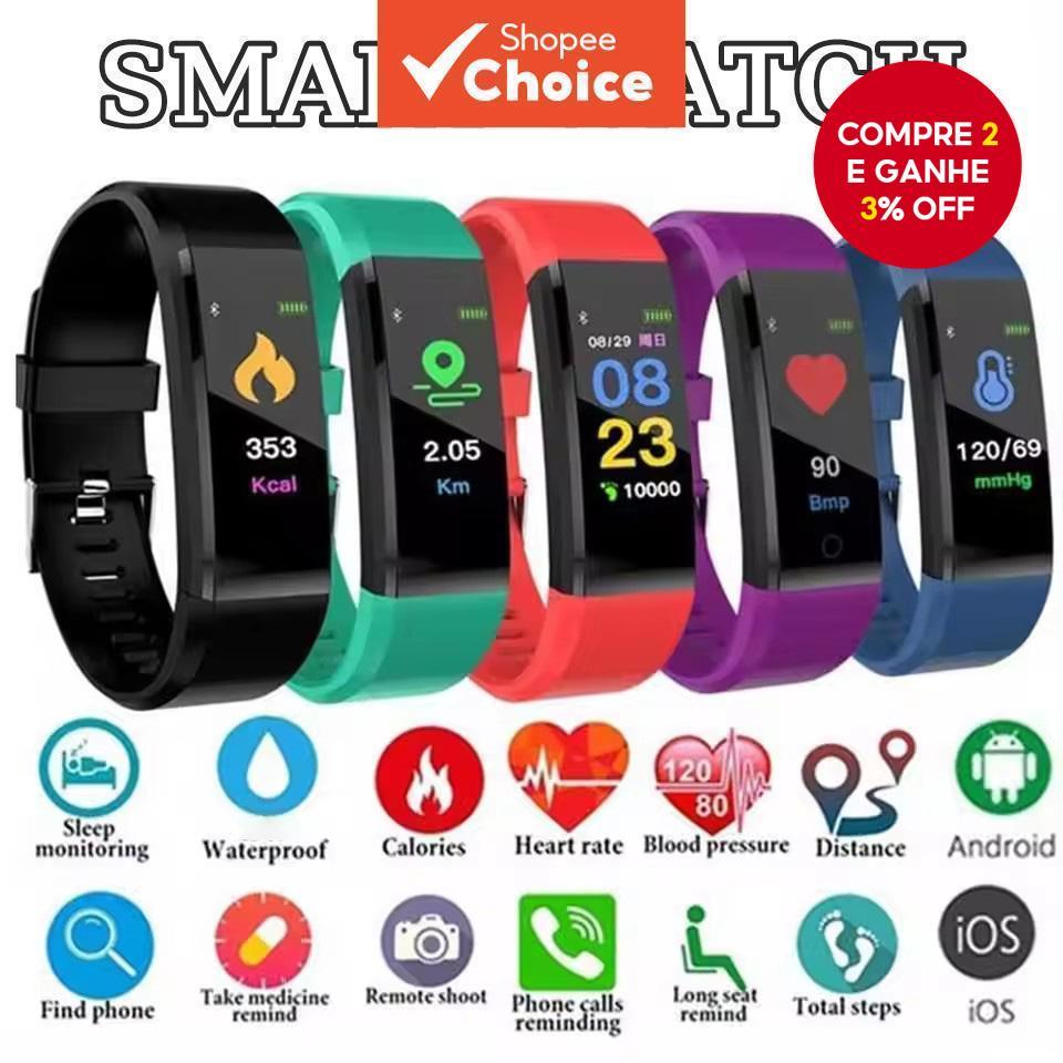 Para Todas As Conexões De Smartphone Freqüência Cardíaca Pulseira Inteligente Fitness Esportes Mulher Banda Casal Smartw