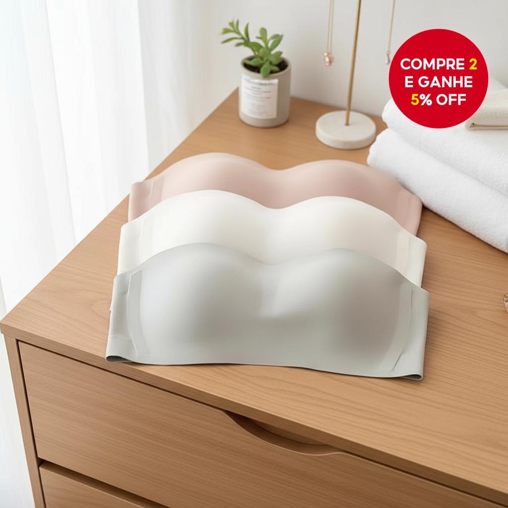 Sutiã Invisível de Elevação - Sem Costura, Antiderrapante, Tomara que Caia Push-Up para Mulheres (S-XL)