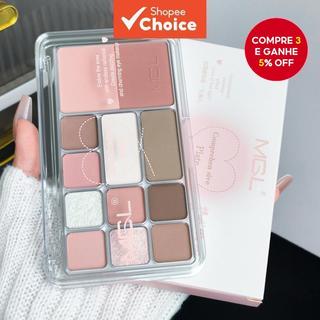  MGL Paleta Completa de Doze Cores Outono Inverno Maquiagem Leve Contorno Blush Sombra Paleta Três em Um