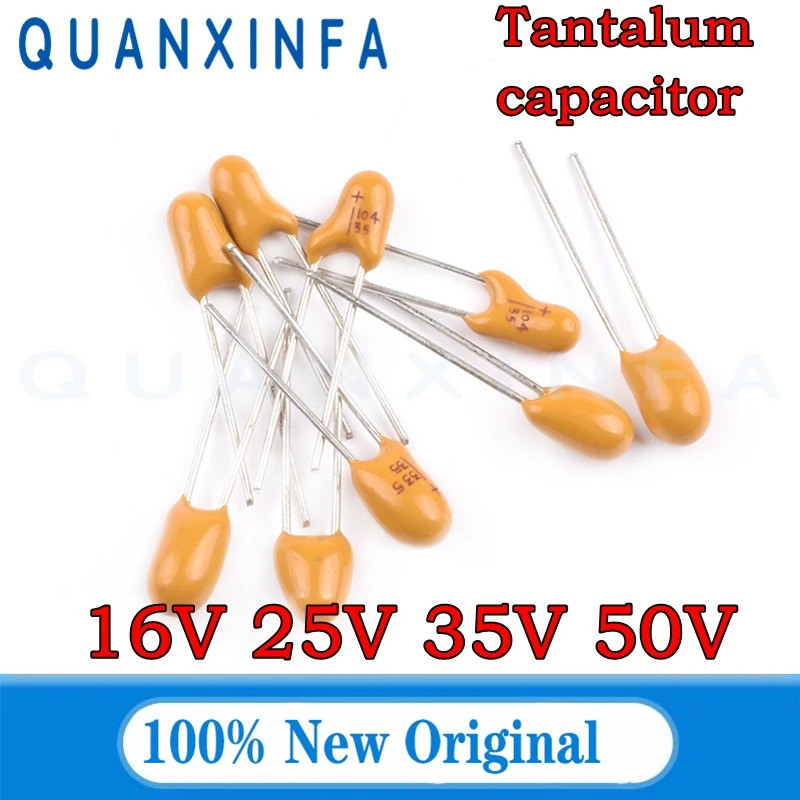 10 Pcs DIP Capacitor De Tântano 16v 25V 35V 50V 0.47UF 0.1UF 1UF 2.2UF 3.3UF 4.7UF 10UF 22UF 33UF 47UF 100UF 106 475 226