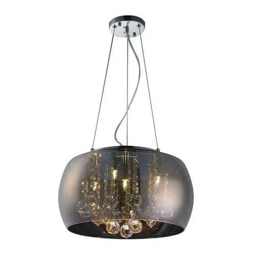 Lustre Pendente Plafon Sidney 50cm Cromado Cristal Legítimo 127/220v Cromado