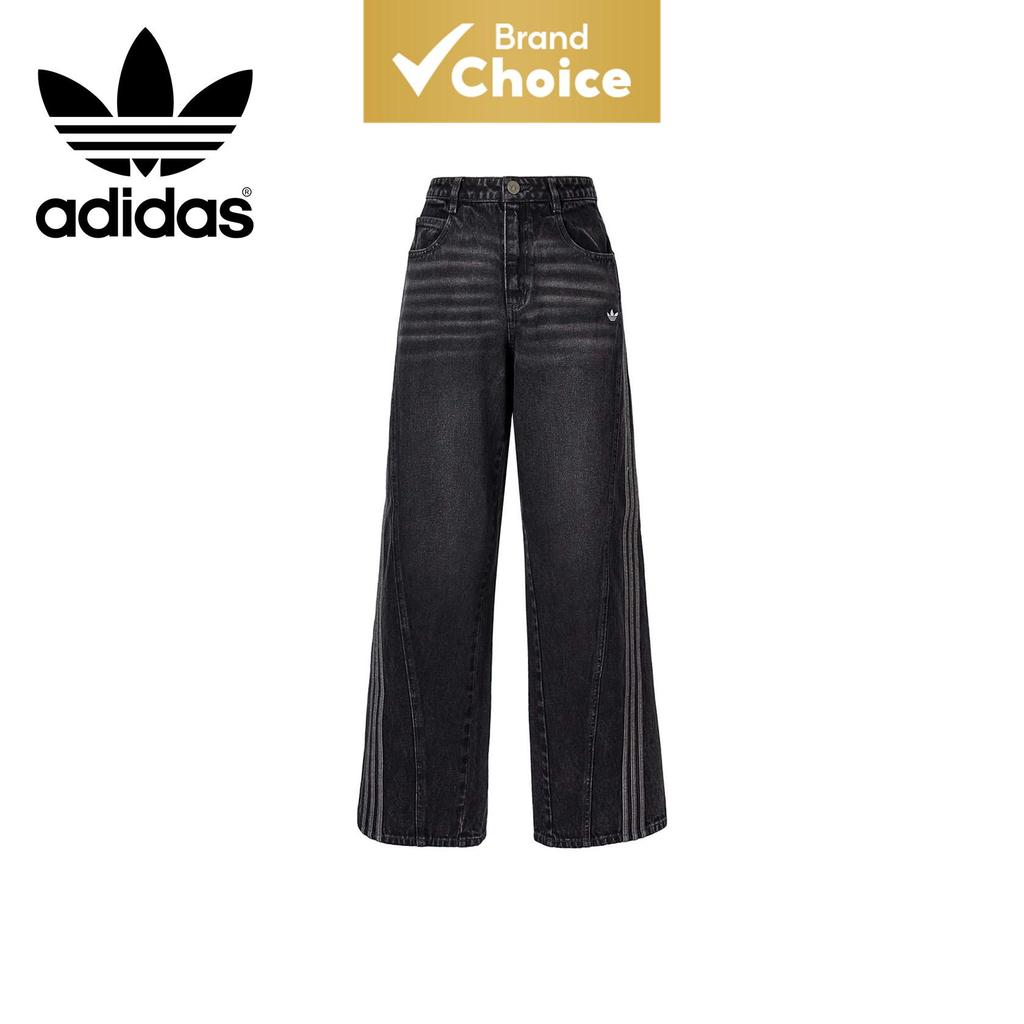 Adidas Originals Solto AW24 Clássica da Série Esportiva Tiras Confortáveis, Amigas da Pele, Jeans Feminino de Perna