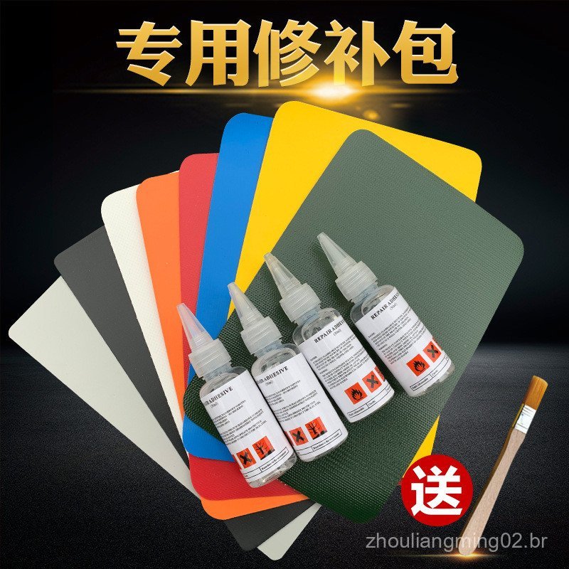 Kit de reparo com cola de PVC para barcos de borracha, barcos infláveis, boias, piscinas e calças de mergulho.