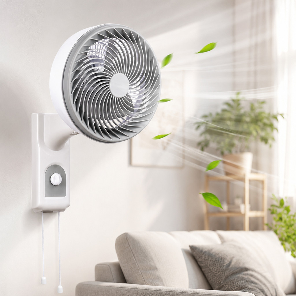 Ventilador de Parede 90W com Controle Remoto Oscilação Automática 3 Velocidades 
