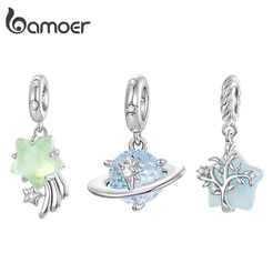 Bamoer Charm Planet Star Pingente DIY Para Pulseira Presentes Mulheres