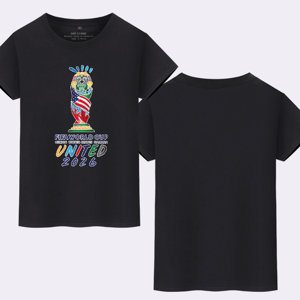 Alta Qualidade 2026 Eua Canadá México Copa Do Mundo Mascote Camiseta Personalizada Para Fãs De Futebol 100 % Algodão Gol
