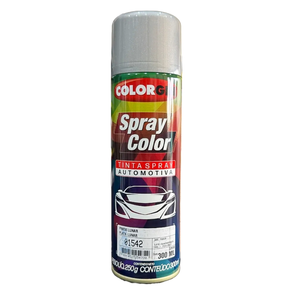 TINTA SPRAY AUTOMOTIVA COLORGIN COR PRATA LUNAR 300ML