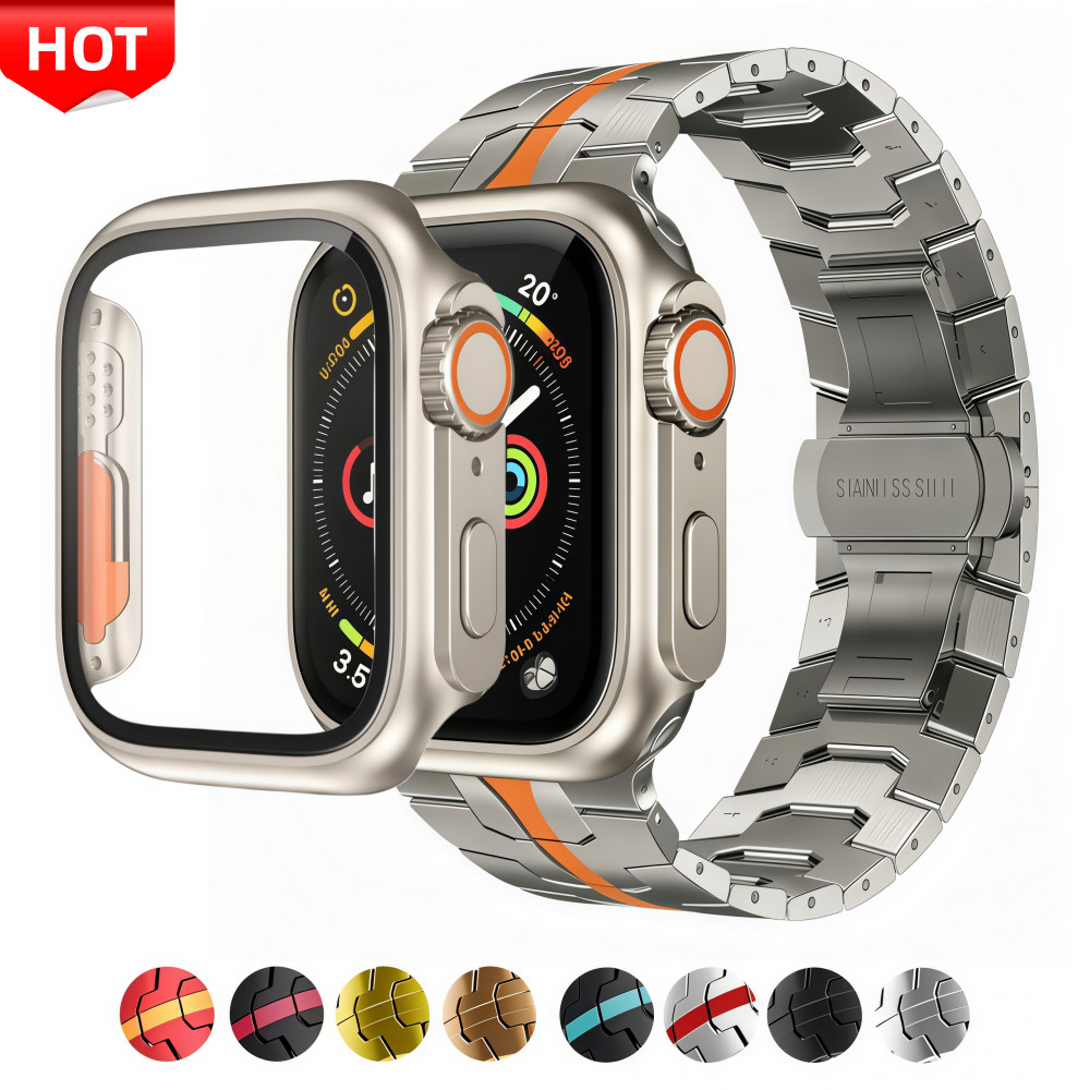 Kit Iron Man Pulseira De Metal+Mudar Para Ultra Capa Para Apple Watch 11 10 46mm