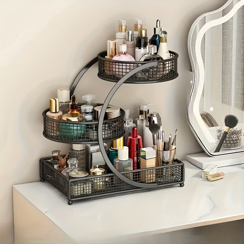 Pacote de 1 unidade para pintura de cozimento, rack de armazenamento de cosméticos leve e sem instalação, rack de armaze