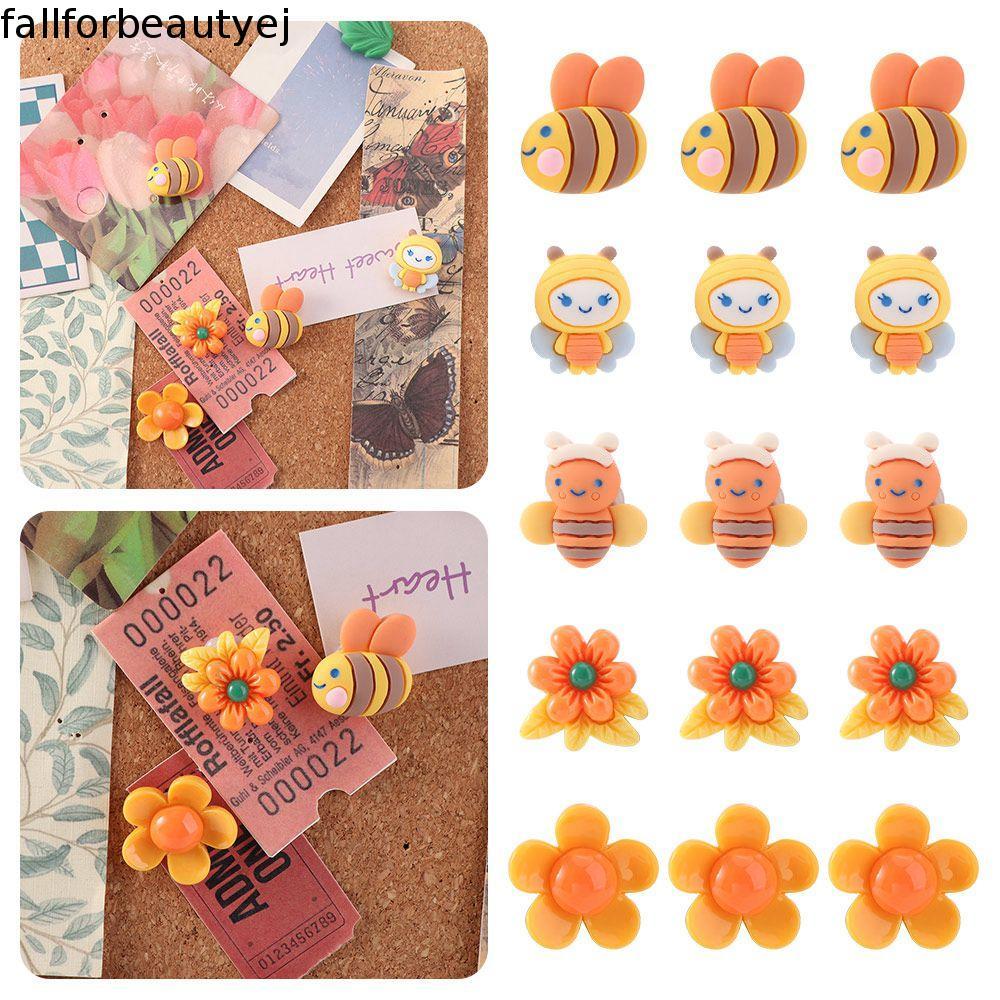 FALLFORBEAUTYEJ 30 Peças De Alfinetes De Flor De Abelha , Tachas 3D DIY , Criativas Com Tachinha De Placa De Caixa