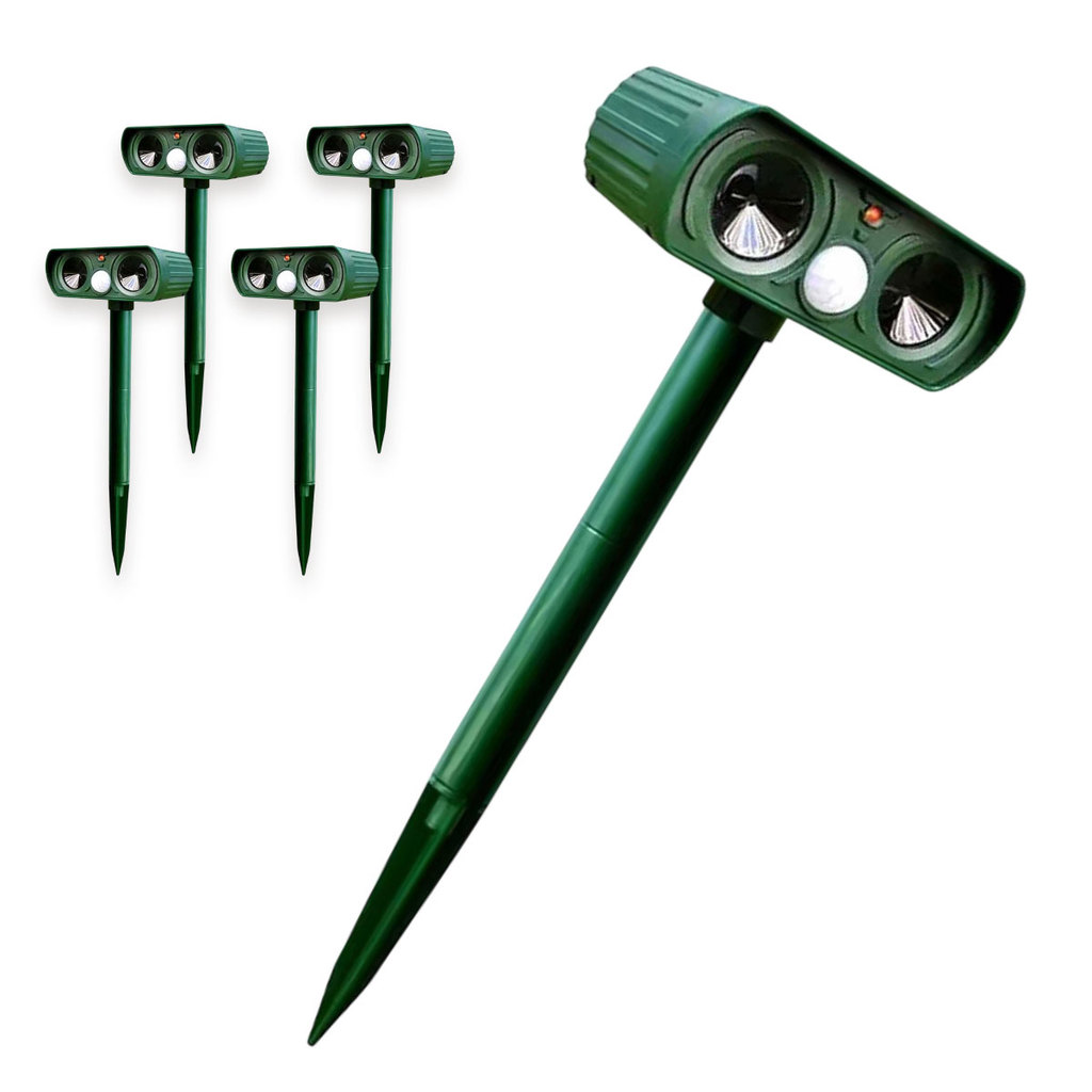 Repelente Solar Ultrassonico Kit 4 Uni Afasta Bichos Pombos Ratos Gamba Roedores Cobras Protege Casa Jardim Quintal