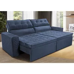 Sofá Retrátil e Reclinável 2,00m Cama inBox Belém. Velusoft