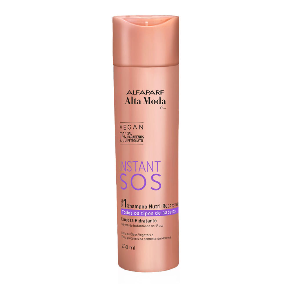 Shampoo Nutri Reconstrutor Alta Moda Instant SOS Todos os Tipos de Cabelo 250ml