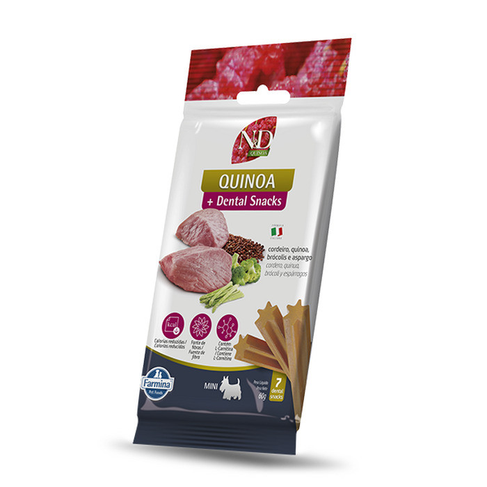 SNACK ND QUINOA CALORIA MODERADA CORDEIRO CÃO ADULTO MINI 60G