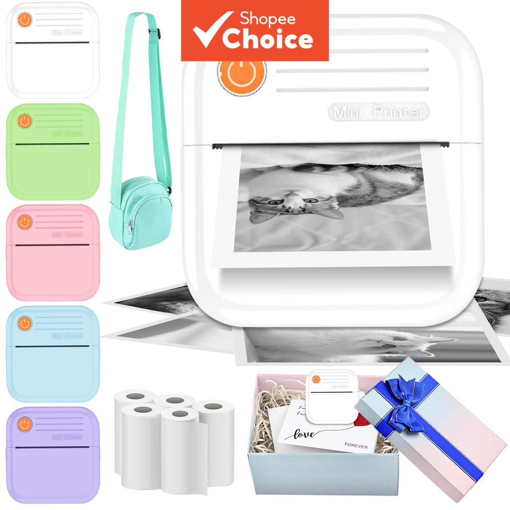 Mini impressora de fotos portátil, impressora térmica Bluetooth sem fio para etiquetas, diário DIY, presente de Natal e