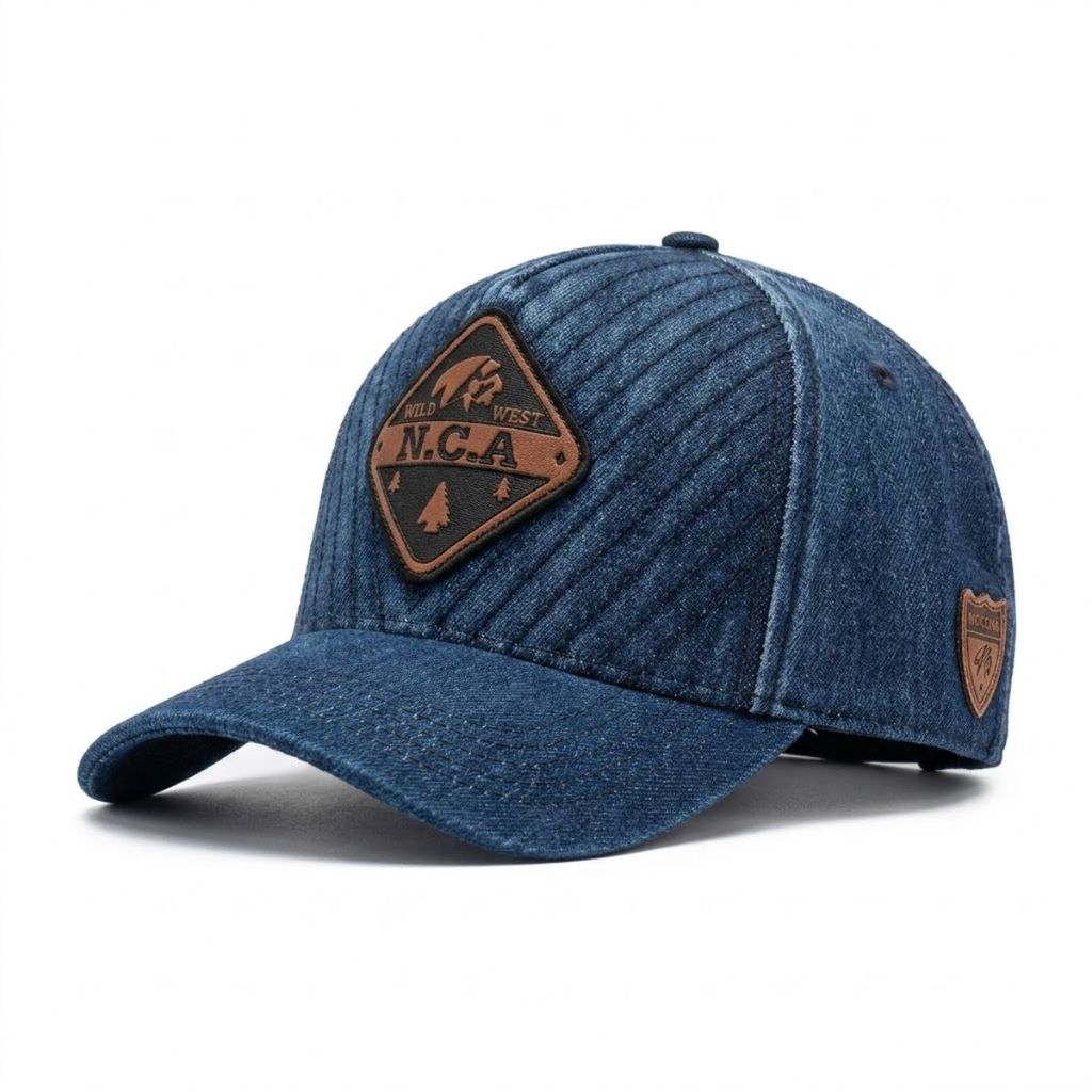 Boné Nocona Jeans Indio Aba Curva Country Veludo Azul