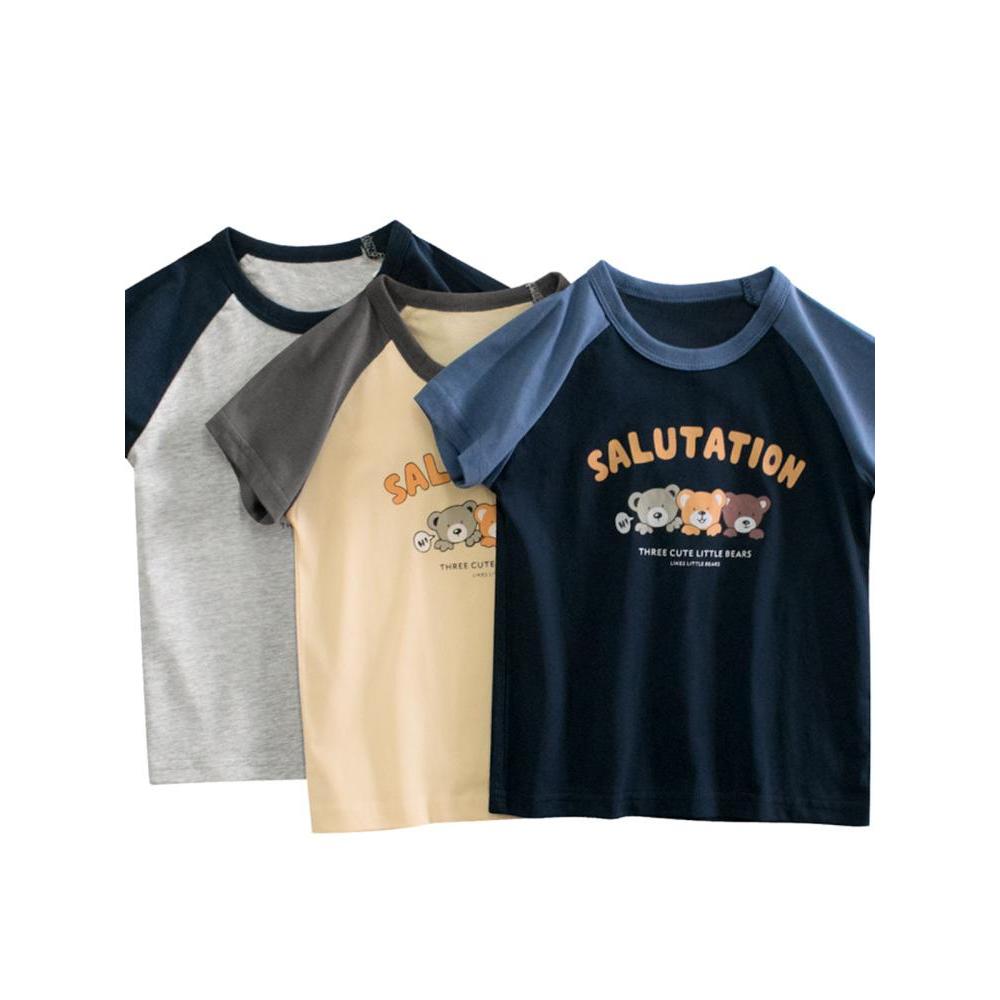 27 crianças roupas infantis de algodão puro 2026 verão novo estilo crianças dos desenhos animados camiseta de manga curt