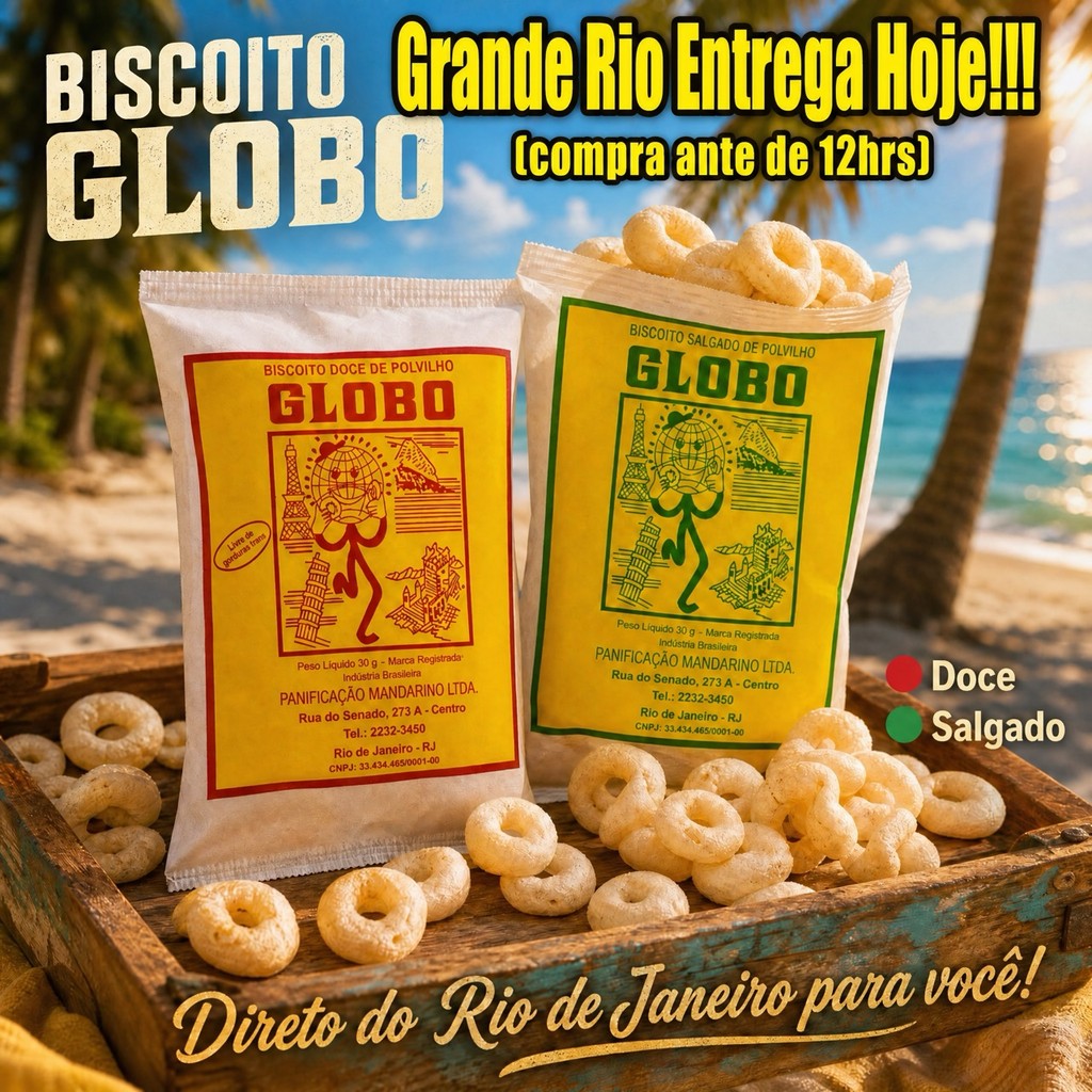 Kit Biscoito Globo Polvilho Tradicional Doce/Salgado
