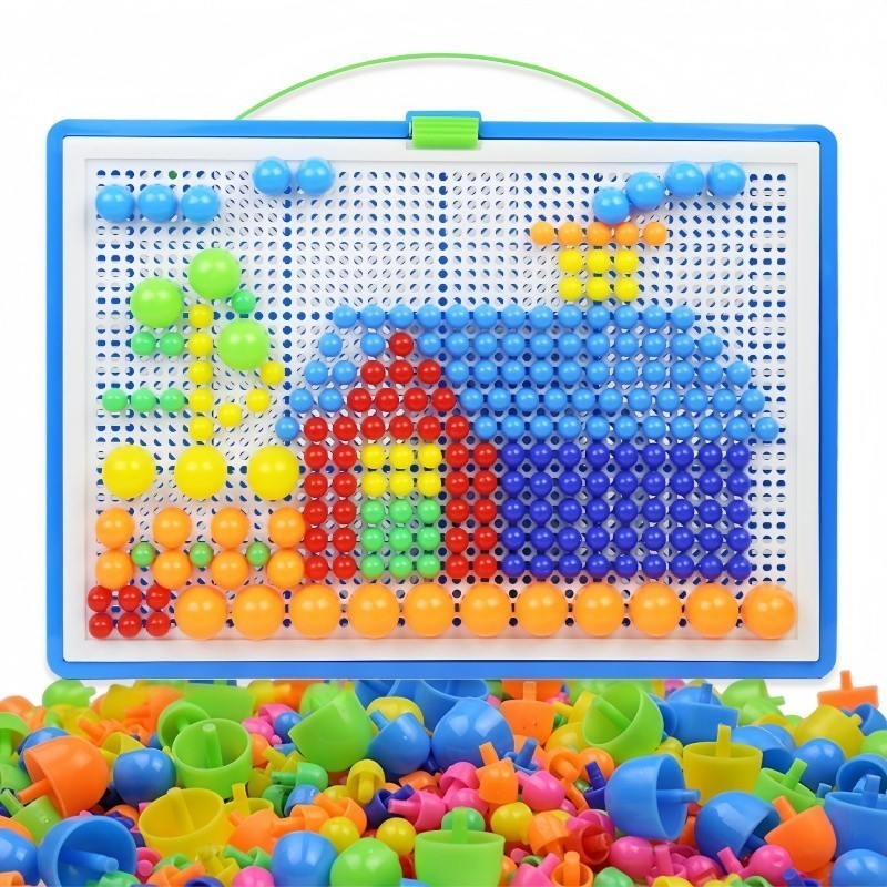 296pcs 3D Puzzle Brinquedos Educativos STEM , Design De Grão De Cogumelo Jogos De Tabuleiro De Construção Em Caixa Para 