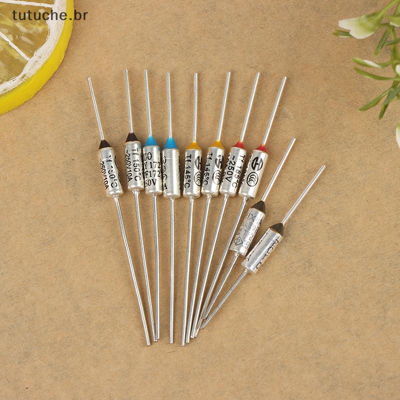 TU 10PCS Fusível Térmico De Metal 10A 15A 250V Temperatura 142 ° 150 172 185 216 Para Panela Elétrica De Arroz BR